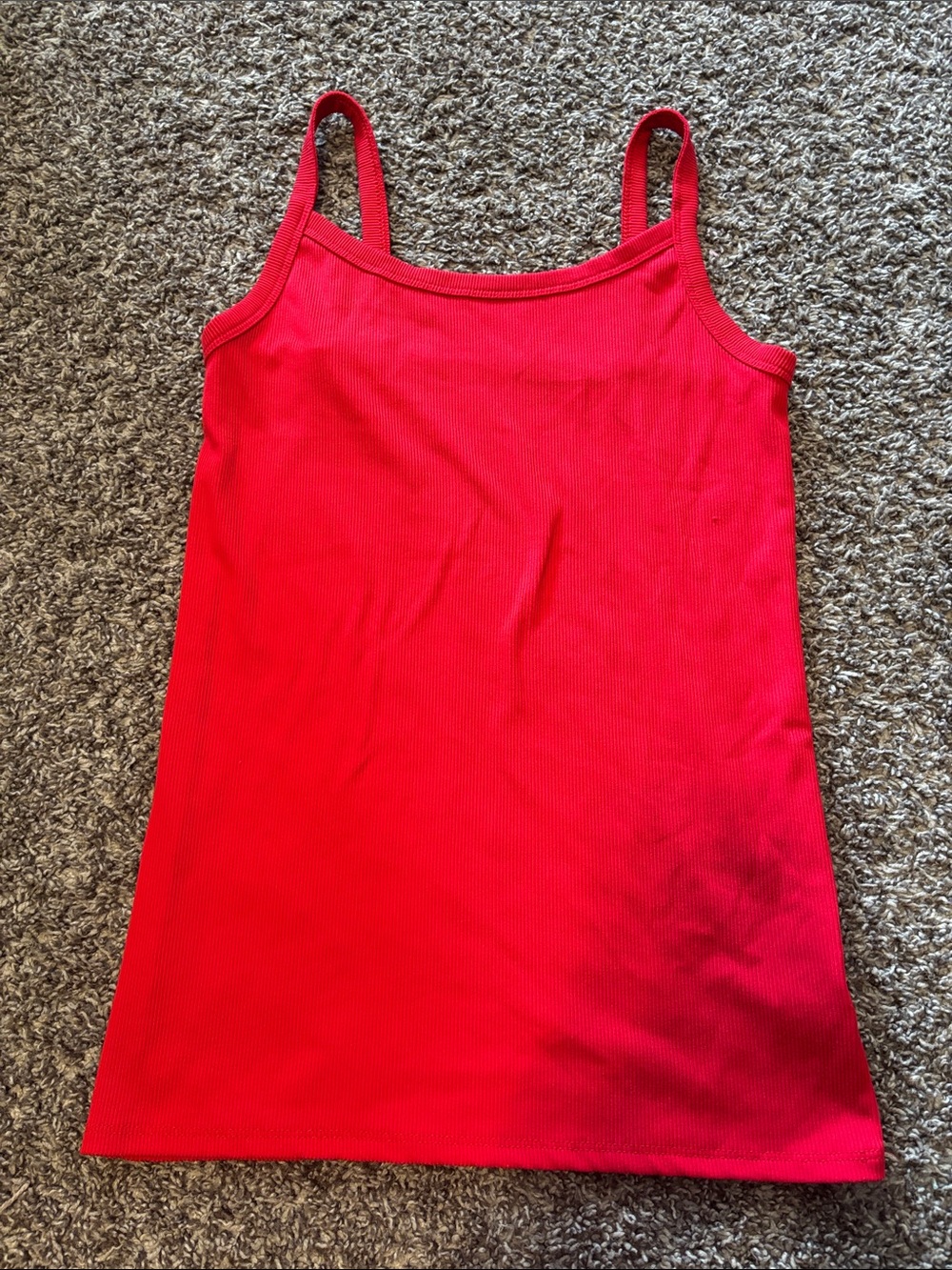 No Boundaries Red Ribbed Tank Top